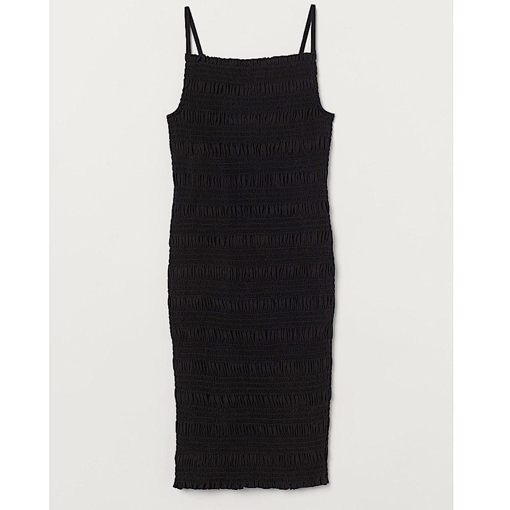 BNWT H&M Smocked Mini Dress, Small/Black